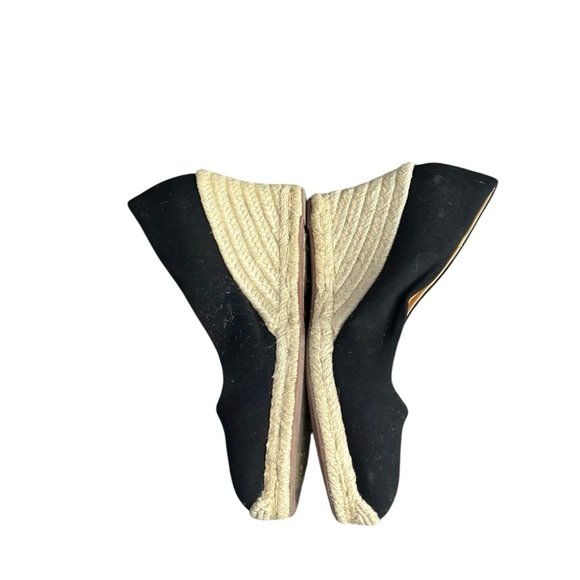 J.Crew Espadrille Wedge Sandals Black Size 7.5 - Picture 3 of 5